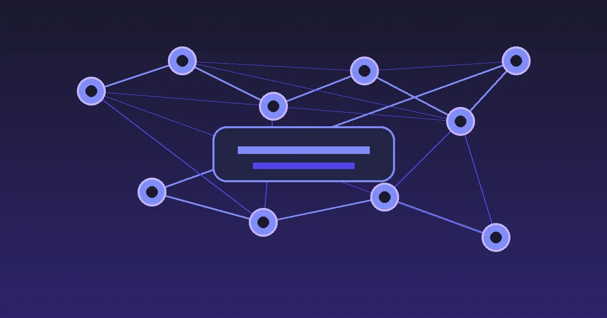 Editorial illustration of a local business connected to website nodes as a backlink network