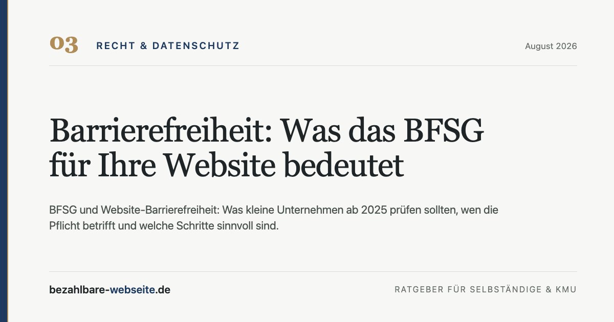 Küçük bir işletmenin web sitesini erişilebilirlik ve BFSG şartları açısından kontrol ettiğini gösteren illüstrasyon