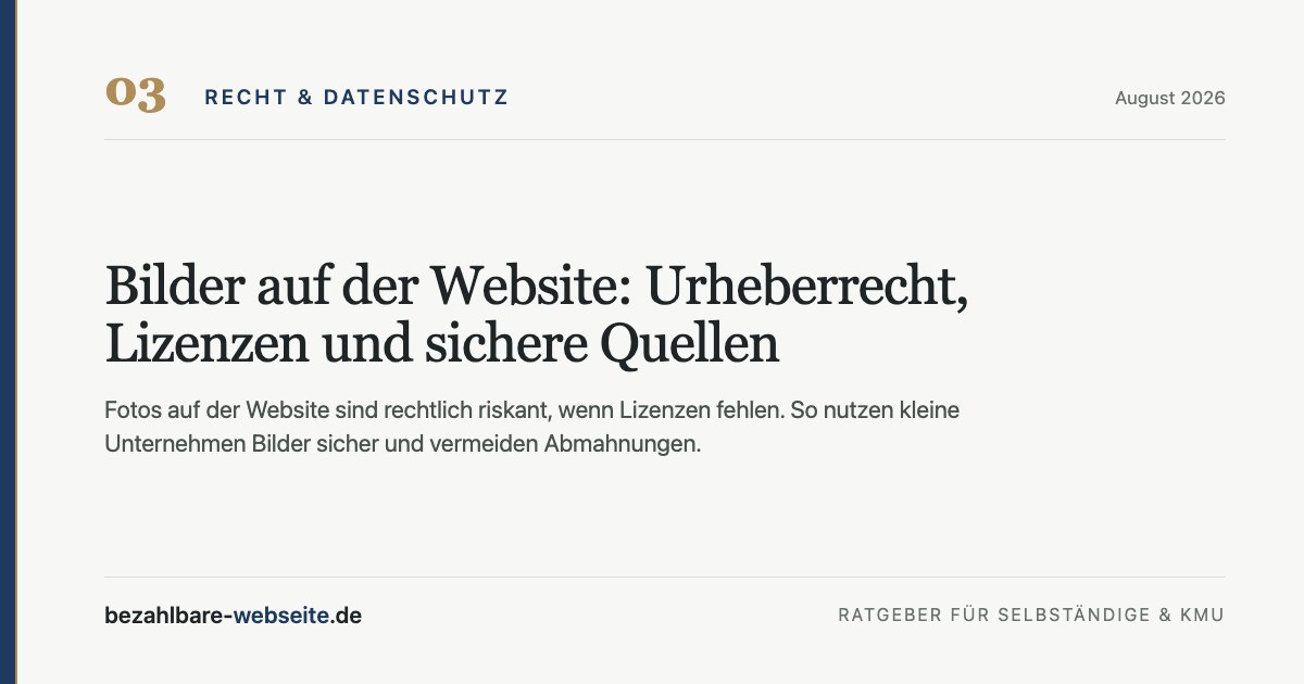 Иллюстрация сайта компании с лицензиями на изображения, знаком copyright и безопасными источниками фото
