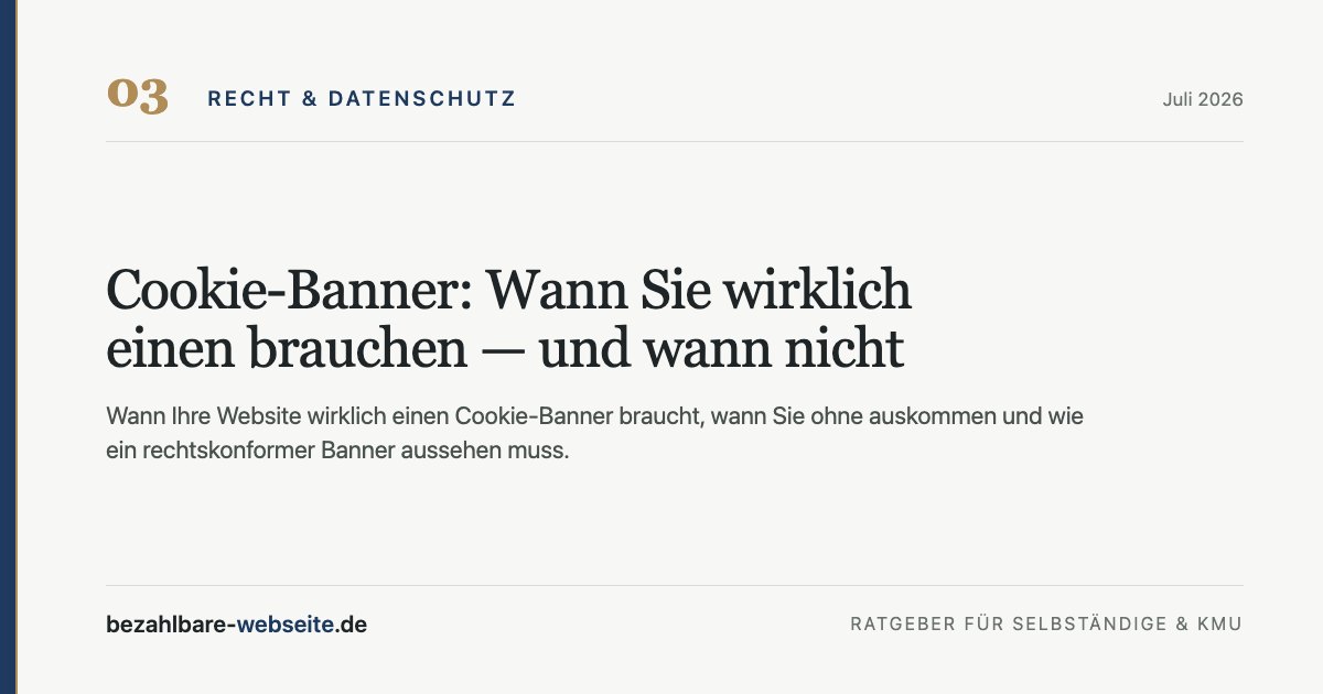 Illustration: Browserfenster mit Cookie-Banner-Dialog, großem Cookie-Symbol mit Schalter und Schutzschild — Sinnbild für die Cookie-Einwilligung auf Websites