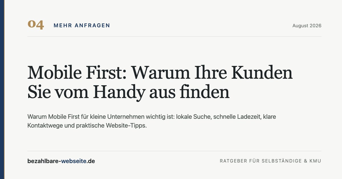 Illustration eines Kunden mit Smartphone, mobiler Firmenwebsite und lokalem Suchsymbol