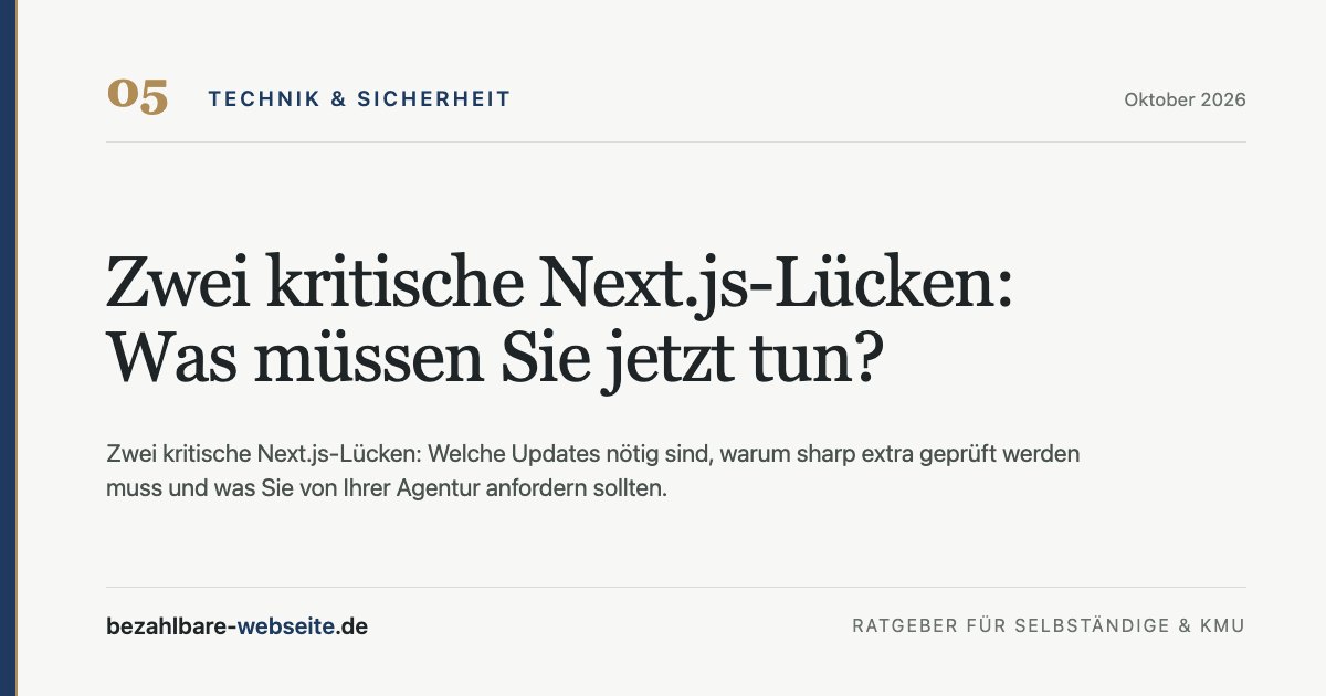 Next.js security check: Package versions, image processing and production operation