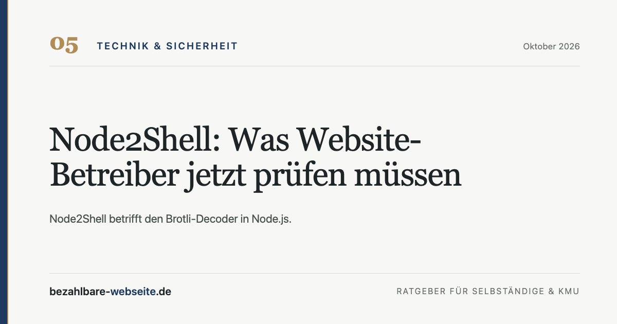 Node2Shell: Node.js-Laufzeit und Brotli-Verarbeitung prüfen