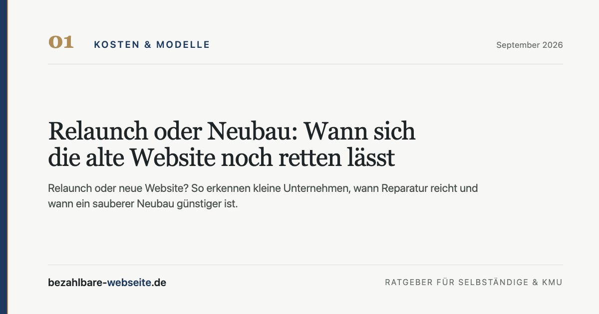 Illustration of an old website split between a repair path and a rebuild path