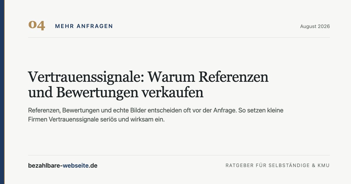 Editoriale Illustration einer Firmenwebsite mit Bewertungssternen, Referenzkarten und Teamfoto