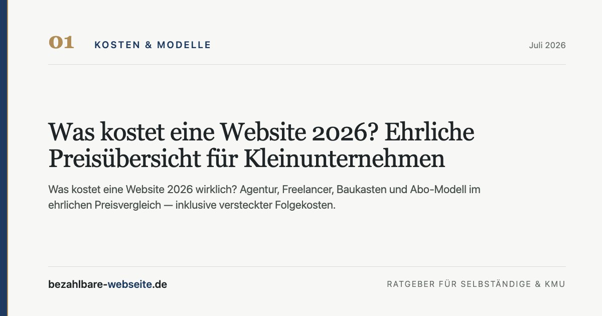 Titelbild: Was kostet eine Website 2026? Ehrliche Preisübersicht für Kleinunternehmen