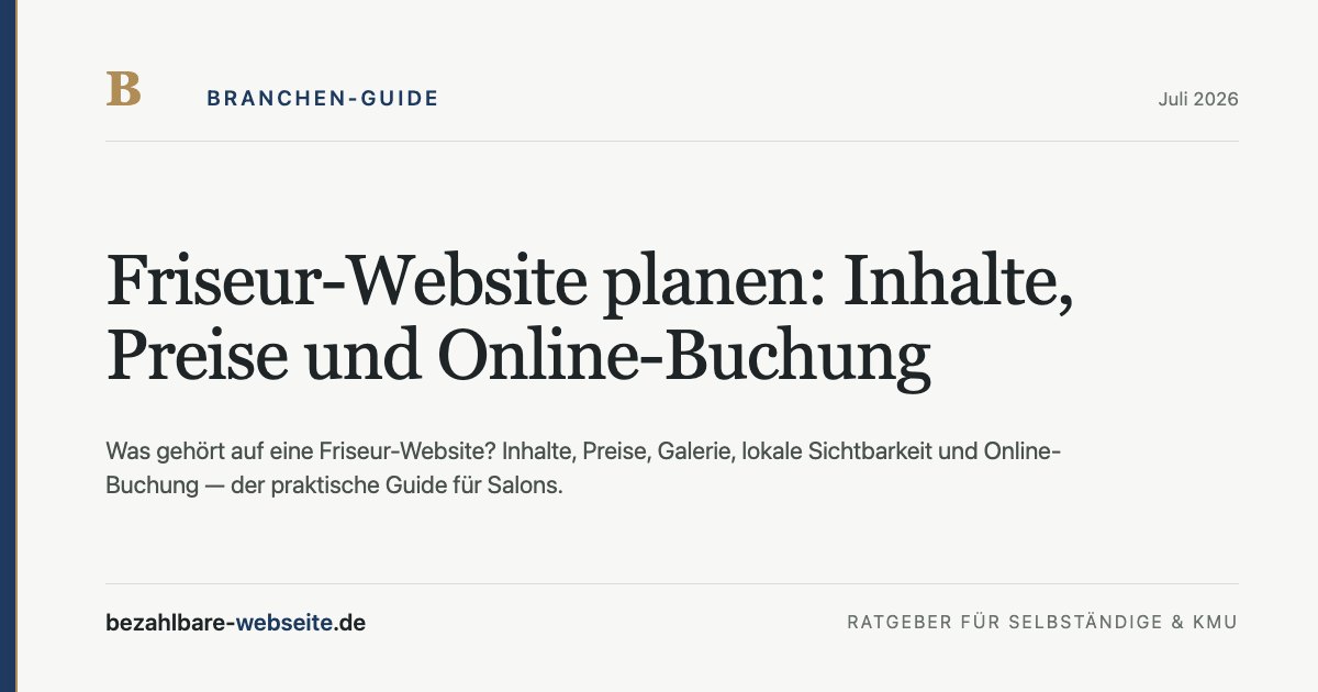 Illustration: Friseursalon mit Stuhl und Spiegel, daneben ein Smartphone mit Online-Terminbuchung und Kalenderansicht