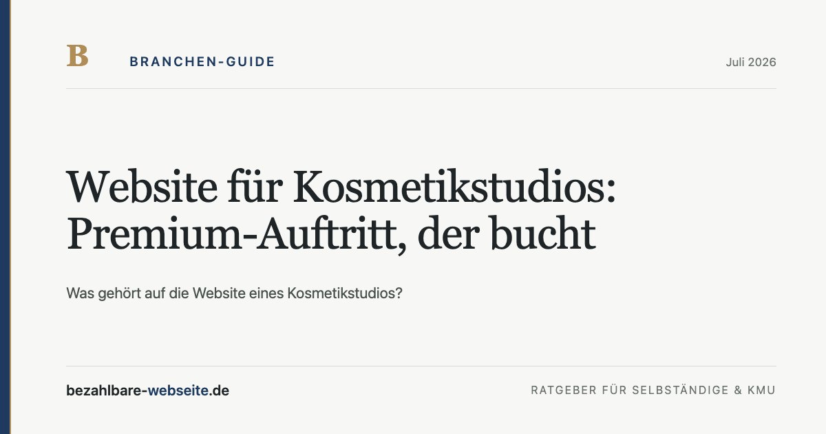Illustration: elegantes Kosmetikstudio mit Behandlungsliege und Pflegeprodukten, daneben ein Smartphone mit Online-Terminbuchung