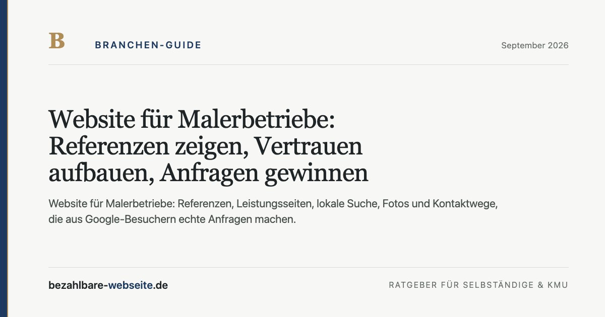 Renk örnekleri, referans kartları ve lokal harita bulunan Malerbetrieb website illüstrasyonu