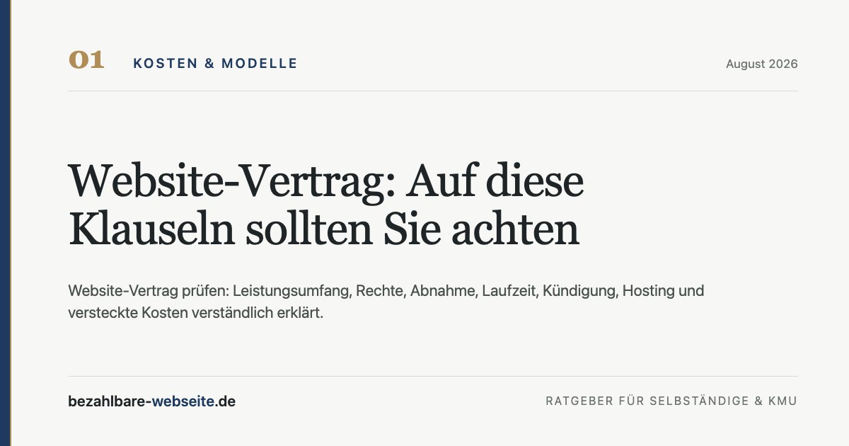 Illustration eines Unternehmers, der einen Website-Vertrag mit markierten Klauseln am Laptop prüft