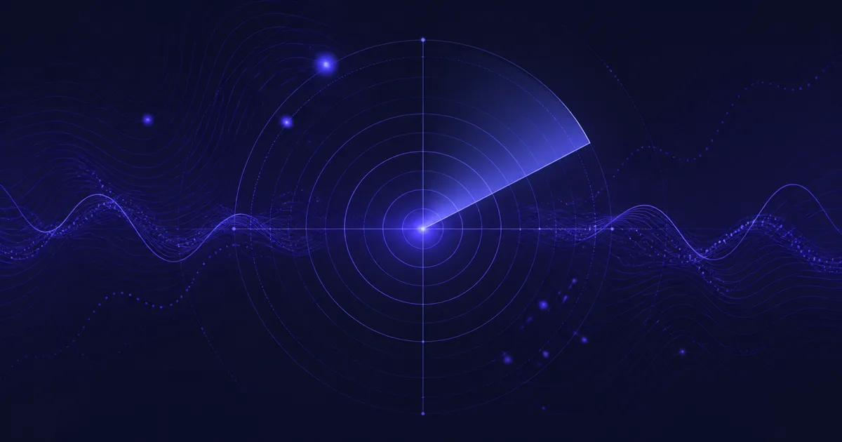 Abstrakte Radar-Illustration zu wöchentlichen Web- und Techniktrends
