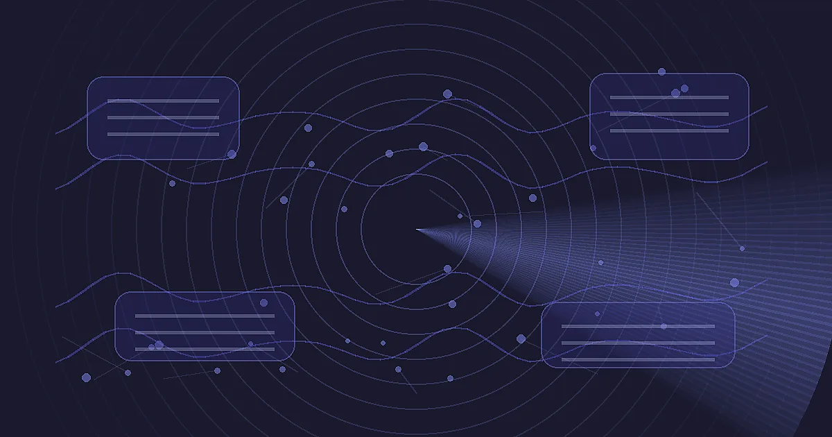 Abstract radar illustration about weekly web and technology trends